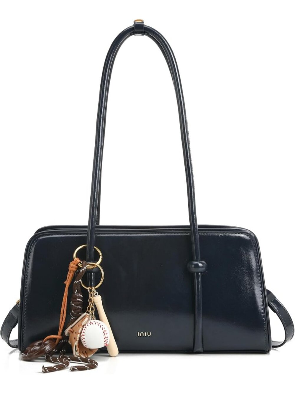 Women's Dark Blue Multi Pocket Spacious Handle Purse Crossbody Shoulder Bag